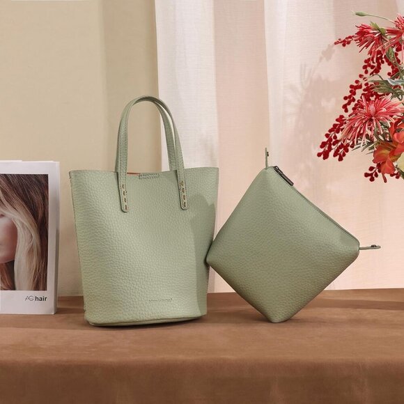 Small Bucket Purses for Women Top Handle Purses and Satchel Handbags with Cosmet - Picture 7 of 7